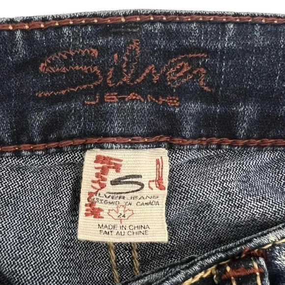 SILVER Toni Western Glove Works Bootcut Jeans Blue Wash Denim Size 24/31 NEW - Picture 8 of 12